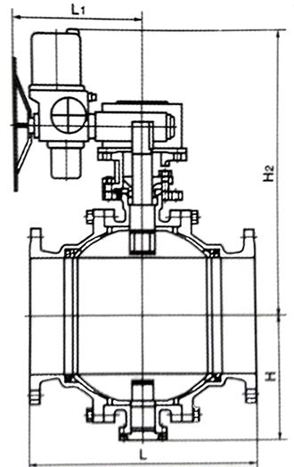 電動(dòng)固定球閥結(jié)構(gòu)示意圖
